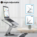 Laptop Stand for Desk Adjustable Computer Stand with 360° Rotating Base Ergonomic Laptop Riser for Collaborative Work Foldable