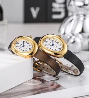 Women Quartz Watch Luxury Roman Numerals Reloj Simple Oval Clock Ladies Stainless Steel Orologio Female Gold Sliver Wristwatch