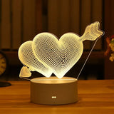 Romantic Love 3D Acrylic Led Lamp for Home Children's Night Light Table Lamp Birthday Party Decor Christmas Gifts Bedside Lamp