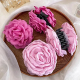 Elegant Fabric Rose Flower Hair Claws Women French Large Hair Clip Crab Clamp Fashion Headwear Shark Clip Girls Hair Accessories