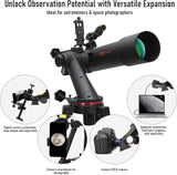 100mm Aperture 600mm FL w/Star-Finding System for iOS/Android Telescope for adults high powered Refractor Telescopes