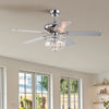 52 Inch Crystal Chandelier Fan Dual Finish Reversible Blades, Fandelier,Ceiling Fan With Remote Control 3 Speed (Low,Mid,High) f