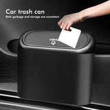 Car Trash Can Hanging Trash Bin  ABS Pressing Hard Garbage Box With Lid Universal  Multifunctional Folding Rear Row Organizer