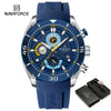 NAVIFORCE NF8038 Top Brand Men's Sport Watch Casual Silicone Strap Waterproof Luminous Chronograph Quartz Wristwatch