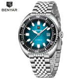 New BENYAR 42MM Tuna Men Mechanical Watch Luxury Stainless Steel Automatic Watch 50M Diving Luminous Watch for Men reloj hombre