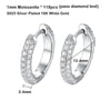 EWYA Luxury Designer 0.8cttw D Color Full 1mm Moissanite Hoop Earrings S925 Sterling Silver Earring For Women Party Fine Jewelry