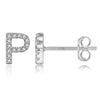 Simple Metal 925 Sterling Silver Ear Needle 26 Letters Small Earrings Zircon Exquisite Letter Earrings Cute Girls Jewelry Gifts