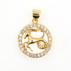 Lucky Zodiac Sign Pendant Charm Twelve Constellation Gold Plated Zircon Cancer Virgo Scorpio For Women DIY Necklace Fine Jewelry