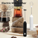 Cordless Electric Milk Frother Hand Mixer Whisk 2-in-1, USB 3 Speeds Handheld Milk Foamer for Coffee Cappuccino Mini Blender