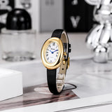 Women Quartz Watch Luxury Roman Numerals Reloj Simple Oval Clock Ladies Stainless Steel Orologio Female Gold Sliver Wristwatch