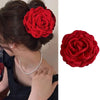 Elegant Fabric Rose Flower Hair Claws Women French Large Hair Clip Crab Clamp Fashion Headwear Shark Clip Girls Hair Accessories