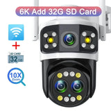 DIFANG Outdoor WIFI Camera 6K 8MP Three Lens 10X Zoom Human Detection 4K 6MP Dual Screens WiFi Surveillance CCTV Security Yoosee