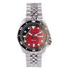 Tandorio Design Red Dial Lume NH36 Mechanical Swim Watch For Men Date Weekday Display 3.8 Crown 200M Waterproof 41mm