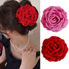 Elegant Fabric Rose Flower Hair Claws Women French Large Hair Clip Crab Clamp Fashion Headwear Shark Clip Girls Hair Accessories