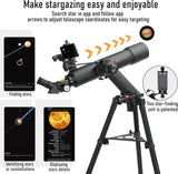 100mm Aperture 600mm FL w/Star-Finding System for iOS/Android Telescope for adults high powered Refractor Telescopes