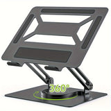 Laptop Stand for Desk, Adjustable Computer Stand with ° Rotating Base, Ergonomic Foldable Laptop Riser Holder Compatible with A