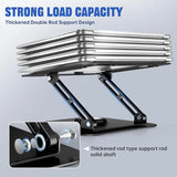 Laptop Stand for Desk Adjustable Computer Stand with 360° Rotating Base Ergonomic Laptop Riser for Collaborative Work Foldable