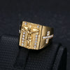 No Rusted High Quality Stainless Steel Hip Hop Jesus Cross Ring for Men Punk Rings Design with Rhinestones  Jewelry