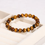 JD High Quality Natural Yellow Tiger Eye Stone Beaded Bracelet Women Men Handmade Yoga Meditaton Couple Healing Lovers Bangles