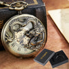 3D Dragon Mechanical Pocket Watch Fob Chain Luxury Steampunk Skeleton Engraved Roman Numeral Clock for Men Women Pocket Watches