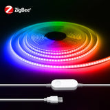 ZigBee LED Strip Smart Tuya COB Lights USB 5V Dimmable FOB Tape wifi Controller Bedroom Kitchen Cabinet TV Room Decor Alexa Lamp