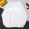 Street Trend Womens Pullovers Los Angeles California Letter Printing Hoodies Warm Fleece Sweatshirt Crewneck Soft Female Clothes