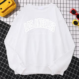 Street Trend Womens Pullovers Los Angeles California Letter Printing Hoodies Warm Fleece Sweatshirt Crewneck Soft Female Clothes