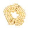 Women Lady Female LatticePrint Ponytail Holder Hair Rope Girls Headwear Yellow Scrunchies Hairs Ties