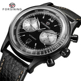 FORSINING Design Luxury Replica Automatic Movement pilot Man Watch Mechanical Genuine Leather Wristwatches Elegant Male Clock