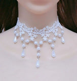 lace necklace choker women neckband Accessories White Lace Necklace Choker Women's Clavicle Chain Tassel Colla lace collar