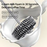 Cordless Electric Milk Frother Hand Mixer Whisk 2-in-1, USB 3 Speeds Handheld Milk Foamer for Coffee Cappuccino Mini Blender