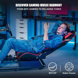 Racing Style Reclining Seat with Seat and Bluetooth Speakers, Ultra-Sturdy Alloy Steel Frame, Racing Simulator Cockpit