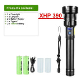 XHP390 Most Powerful Flashlight Usb Rechargeable Flashlight Strong Light Military Tactical Lantern Camping Hunting Outdoor Torch