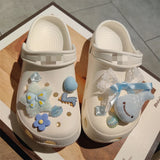 The Same Popular Plush Three-dimensional Cat and Fish Bear Dolphin Crocs Accessories Shoes Flower Bow Diy Shoe Buckle