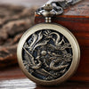 3D Dragon Mechanical Pocket Watch Fob Chain Luxury Steampunk Skeleton Engraved Roman Numeral Clock for Men Women Pocket Watches