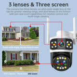 DIFANG Outdoor WIFI Camera 6K 8MP Three Lens 10X Zoom Human Detection 4K 6MP Dual Screens WiFi Surveillance CCTV Security Yoosee