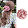 Elegant Fabric Rose Flower Hair Claws Women French Large Hair Clip Crab Clamp Fashion Headwear Shark Clip Girls Hair Accessories