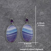 Oval Shape Purple Turquoise Decor Dangle Earrings Retro Bohemian Style Zinc Alloy Silver Plated Jewelry Female Gift