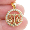 Lucky Zodiac Sign Pendant Charm Twelve Constellation Gold Plated Zircon Cancer Virgo Scorpio For Women DIY Necklace Fine Jewelry