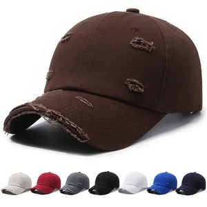 New Washable Hole Baseball Cap For Men Women Hat Solid Sunscreen Baseball Hats Cotton Outdoor Sport Running Visor Casual Cap