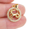 Lucky Zodiac Sign Pendant Charm Twelve Constellation Gold Plated Zircon Cancer Virgo Scorpio For Women DIY Necklace Fine Jewelry