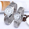 Classic Man Women Couple Wrist Watches Stainless Steel Alloy Lovers Business Quartz Movement Wristwatch Elastic Strap Band Watch