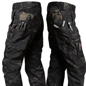 New Men's Tactical Work Pants Outdoor Waterproof Cargo Trousers Casual Multi-pocket Wear-Resistant Outdoor Training Trousers