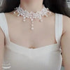 lace necklace choker women neckband Accessories White Lace Necklace Choker Women's Clavicle Chain Tassel Colla lace collar