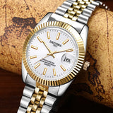 Luxury Gold Quartz Watch Waterproof Men's Watch 38mm Stainless Steel Automatic Date Luminous Hand Relogio Masculino