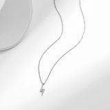 MODIAN 925 Sterling Silver Simple Lightning Pendant Necklace Stackable Trendy Neck Chain For Women Girls Party Fine Jewelry Gift