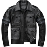 Classic Men Leather Jacket Long Genuine Leather Coat Slim Fit Genuine Cowhide Mens Hunting Jacket Autumn кожаная куртка мужская