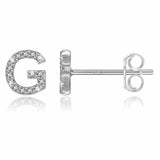 Simple Metal 925 Sterling Silver Ear Needle 26 Letters Small Earrings Zircon Exquisite Letter Earrings Cute Girls Jewelry Gifts