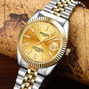 Luxury Gold Quartz Watch Waterproof Men's Watch 38mm Stainless Steel Automatic Date Luminous Hand Relogio Masculino