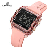 NAVIFORCE New Women Watch Silicone Strap LED Digital Sports Clock Fashion Casual Waterproof Electronic Wristwatch Montre Femme